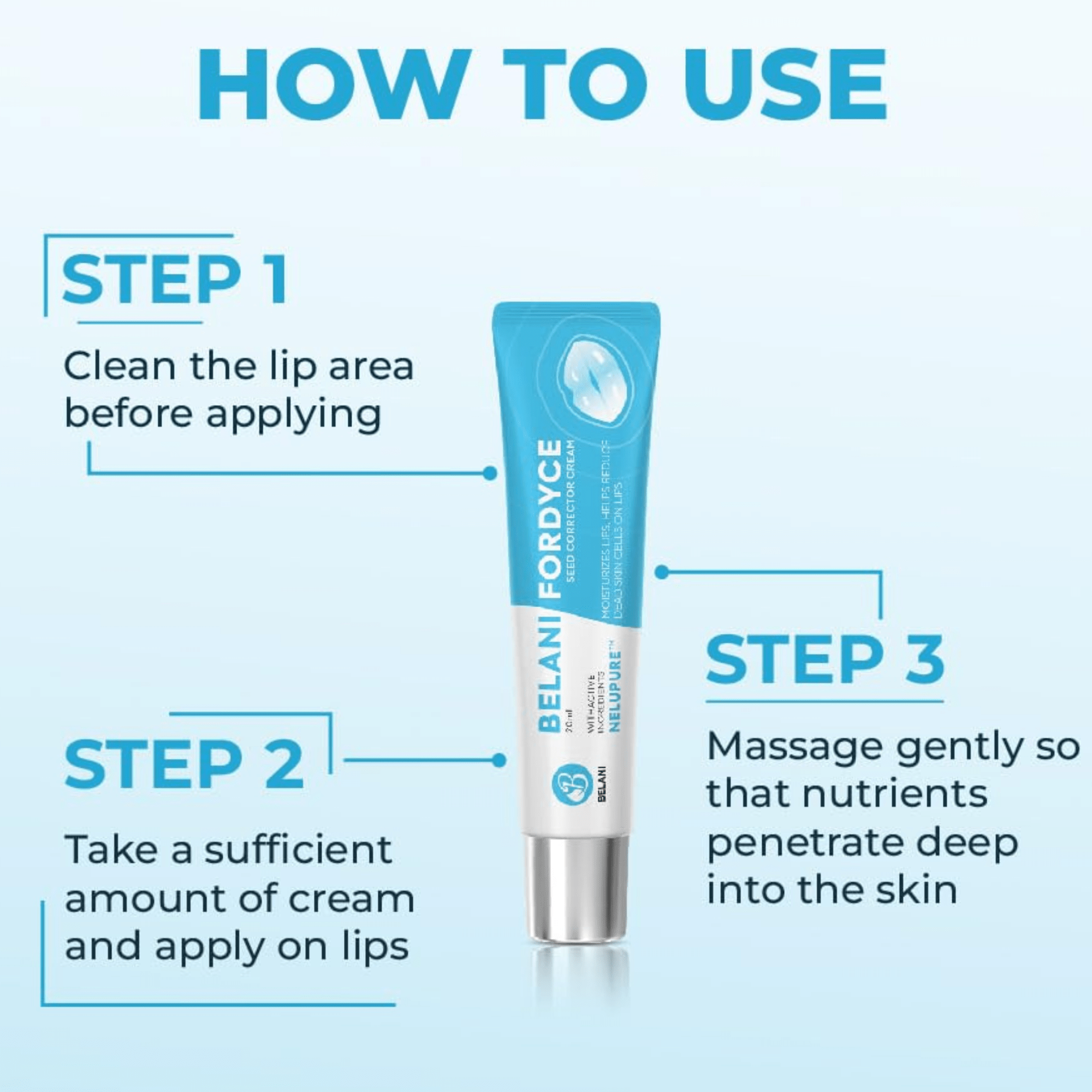 Belani Fordyce Spots Lip Cream, Hydrating Dark Lip Treatment, Fordyce Seeds 0.7 fl oz