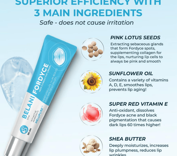 Belani Fordyce Spots Lip Cream, Hydrating Dark Lip Treatment, Fordyce Seeds 0.7 fl oz